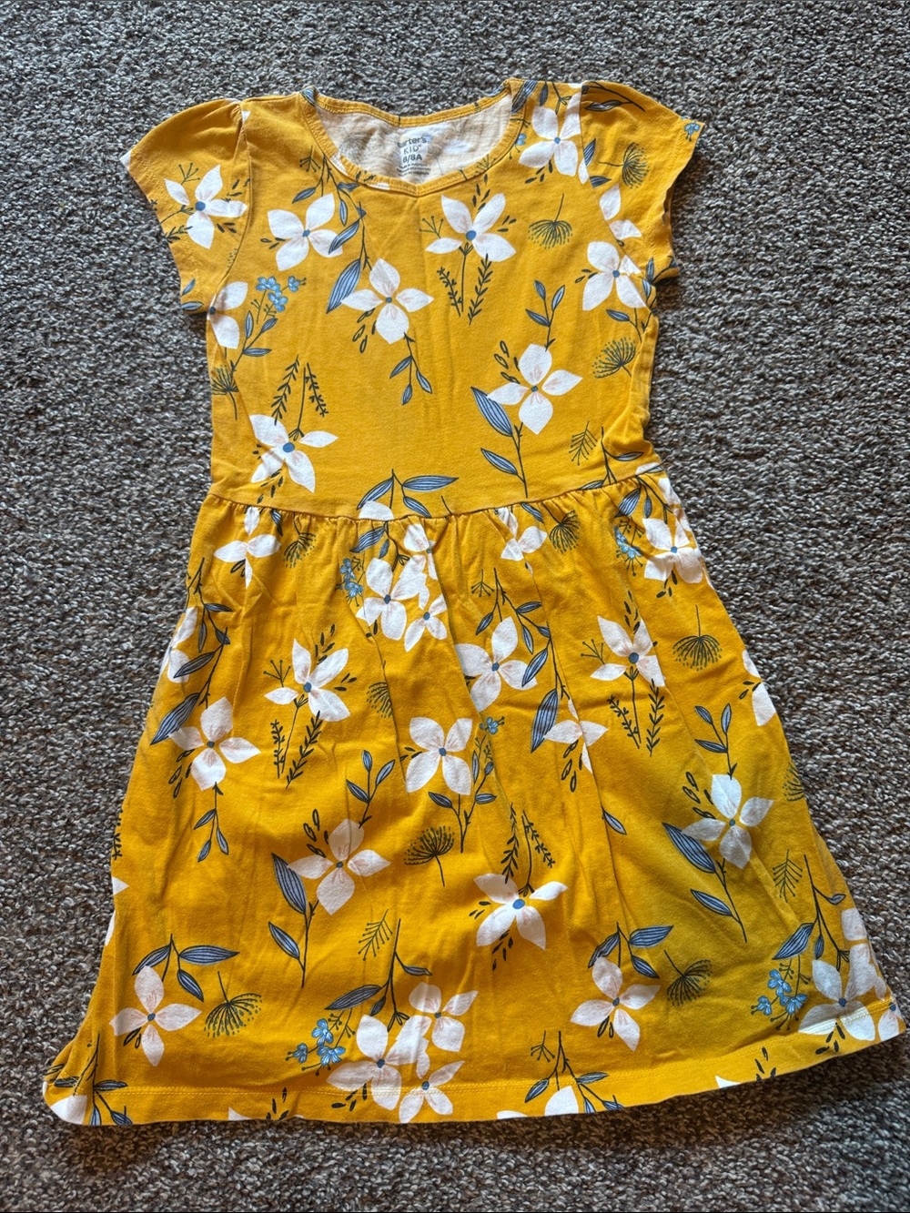 Carter's Yellow Floral Short-Sleeve Cotton Dress
